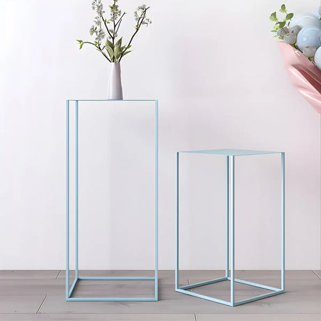 Simple Square Metal Modern Pastel Versatile Side Table Image - 1