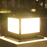 Simple Square Metal Outdoor Garden Pillar Light Black Image - 12