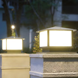 Simple Square Metal Outdoor Garden Pillar Light Black Image - 13