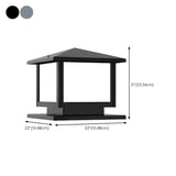 Simple Square Metal Outdoor Garden Pillar Light Black #size