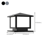 Simple Square Metal Outdoor Garden Pillar Light Black Image - 20