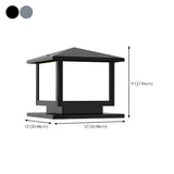 Simple Square Metal Outdoor Garden Pillar Light Black Image - 21