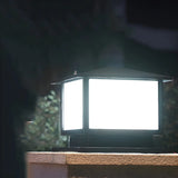 Simple Square Metal Outdoor Garden Pillar Light Black Image - 5