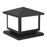 Simple Square Metal Outdoor Garden Pillar Light Black Image - 7