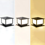 Simple Square Metal Outdoor Garden Pillar Light Black Image - 8