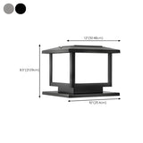 Simple Square Metal Outdoor Pillar Table Lamp Black Image - 14