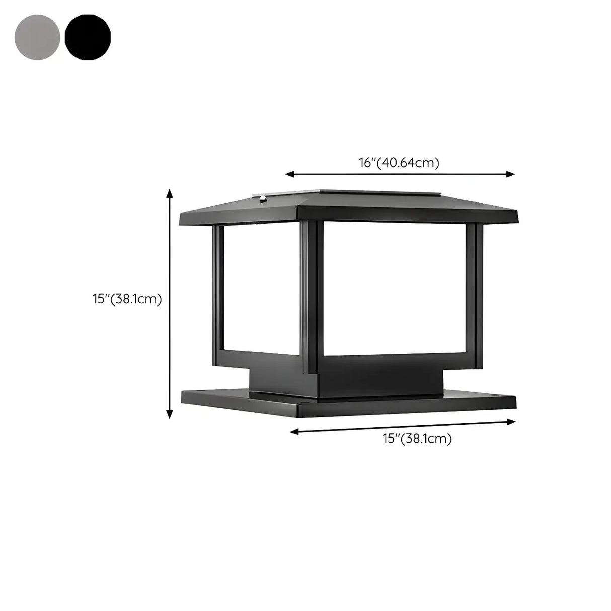 Simple Square Metal Outdoor Pillar Table Lamp Black Image - 15