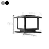 Simple Square Metal Outdoor Pillar Table Lamp Black Image - 15