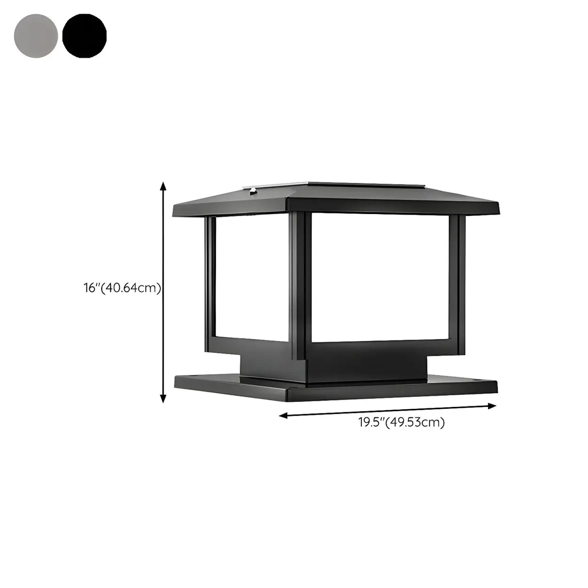 Simple Square Metal Outdoor Pillar Table Lamp Black Image - 16