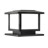 Simple Square Metal Outdoor Pillar Table Lamp Black Image - 3