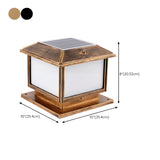 Simple Square Metal Outdoor Post Lantern Lamp Black #size