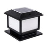 Simple Square Metal Outdoor Post Lantern Lamp Black Image - 5