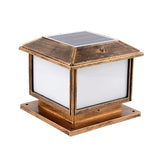 Simple Square Metal Outdoor Post Lantern Lamp Black Image - 6