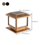 Simple Square Metal Outdoor Solar Post Light Bronze #size