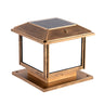 Simple Square Metal Outdoor Solar Post Light Bronze Image - 6