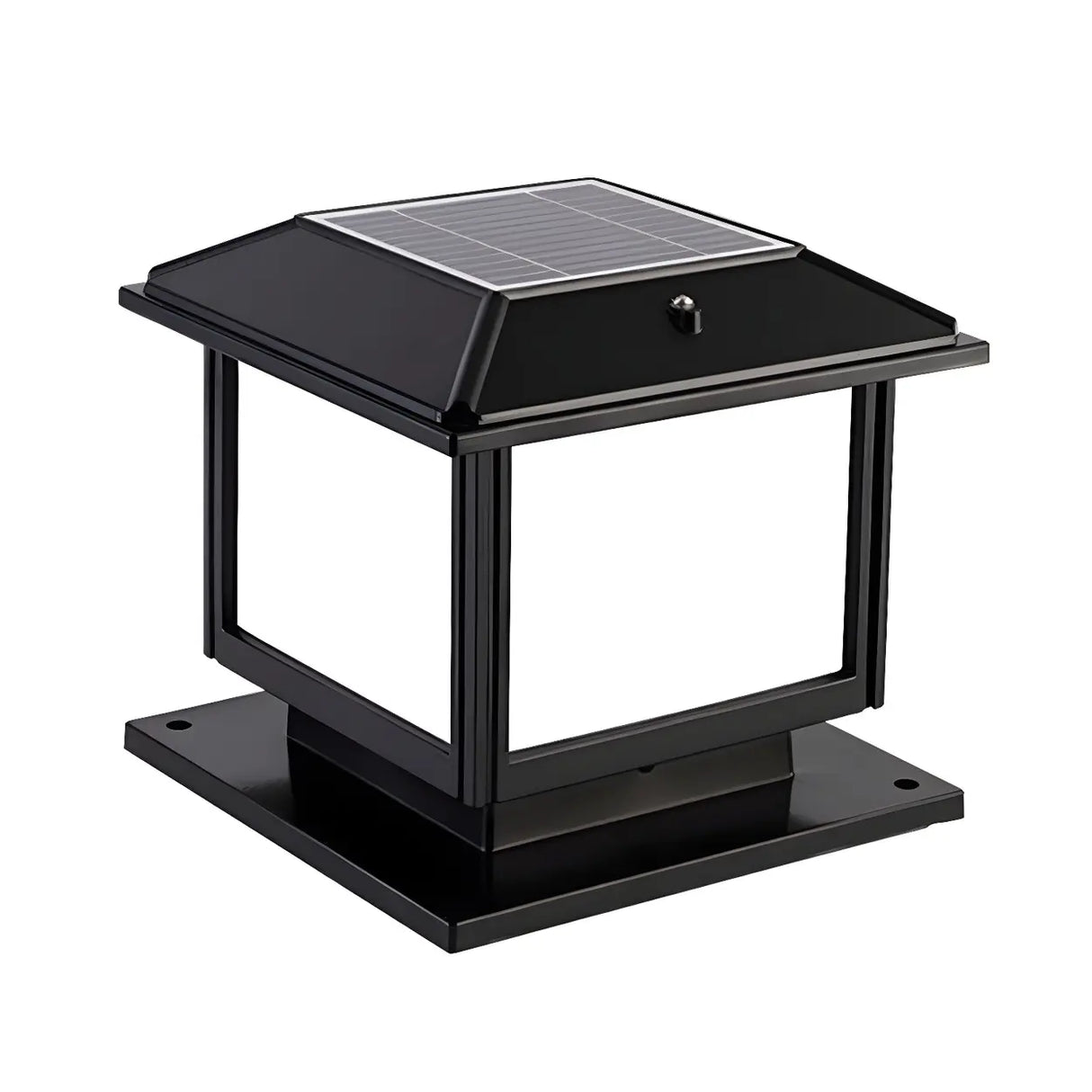 Simple Square Metal Outdoor Solar Post Light Bronze Image - 7