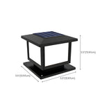 Simple Square Metal Solar Lantern Outdoor Lamp Black Image - 18