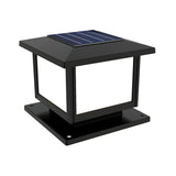 Simple Square Metal Solar Lantern Outdoor Lamp Black Image - 3