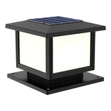 Simple Square Metal Solar Lantern Outdoor Lamp Black Image - 7