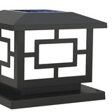 Simple Square Metal Solar Lantern Outdoor Lamp Black Image - 8