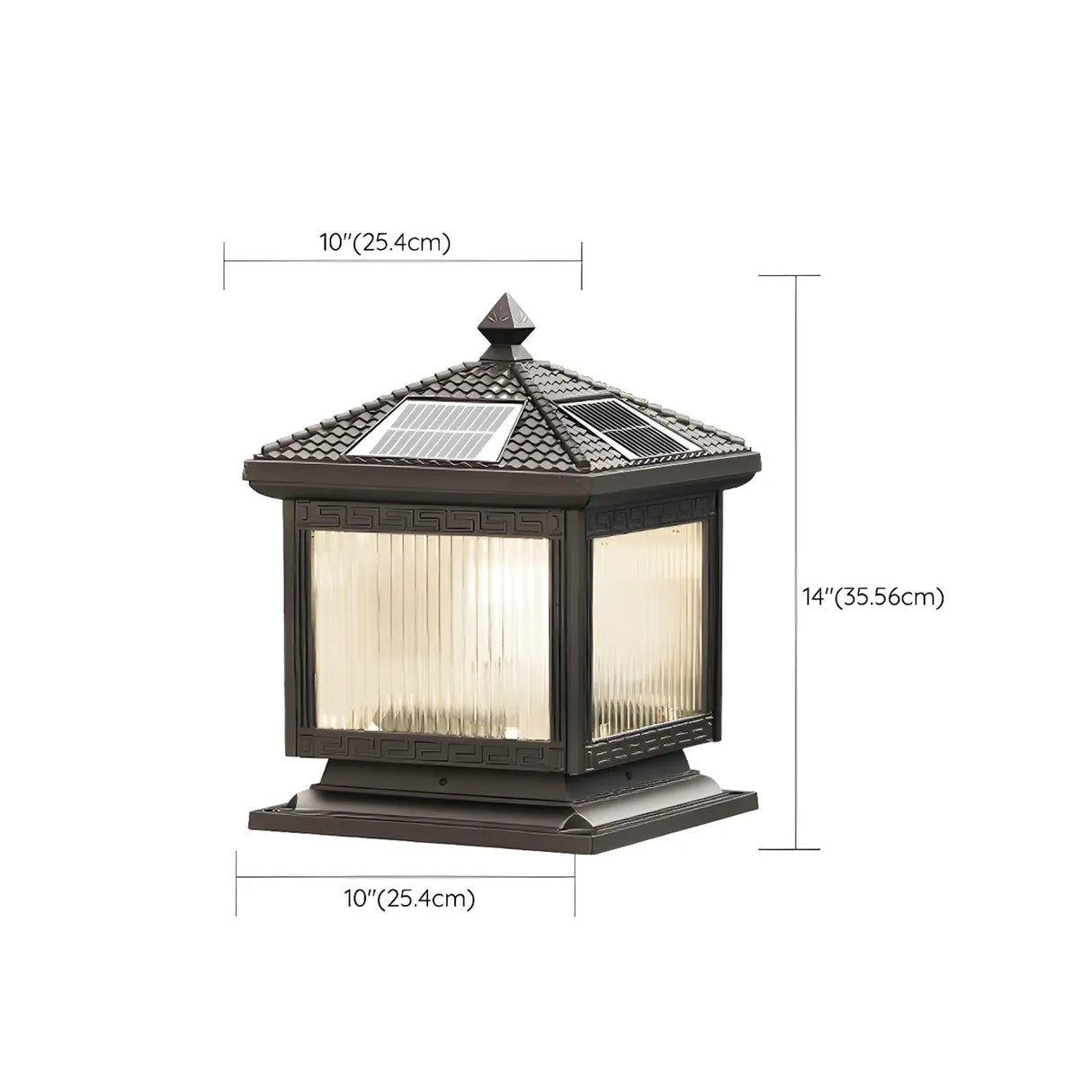 Simple Square Pavilion Metal Outdoor Post Table Lamp 