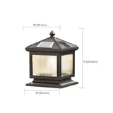 Simple Square Pavilion Metal Outdoor Post Table Lamp #size