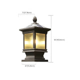 Simple Square Pavilion Metal Outdoor Post Table Lamp Image - 16