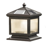 Simple Square Pavilion Metal Outdoor Post Table Lamp Image - 6