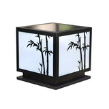 Simple Square Solar Garden Bamboo Decor Outdoor Lamp Image - 10