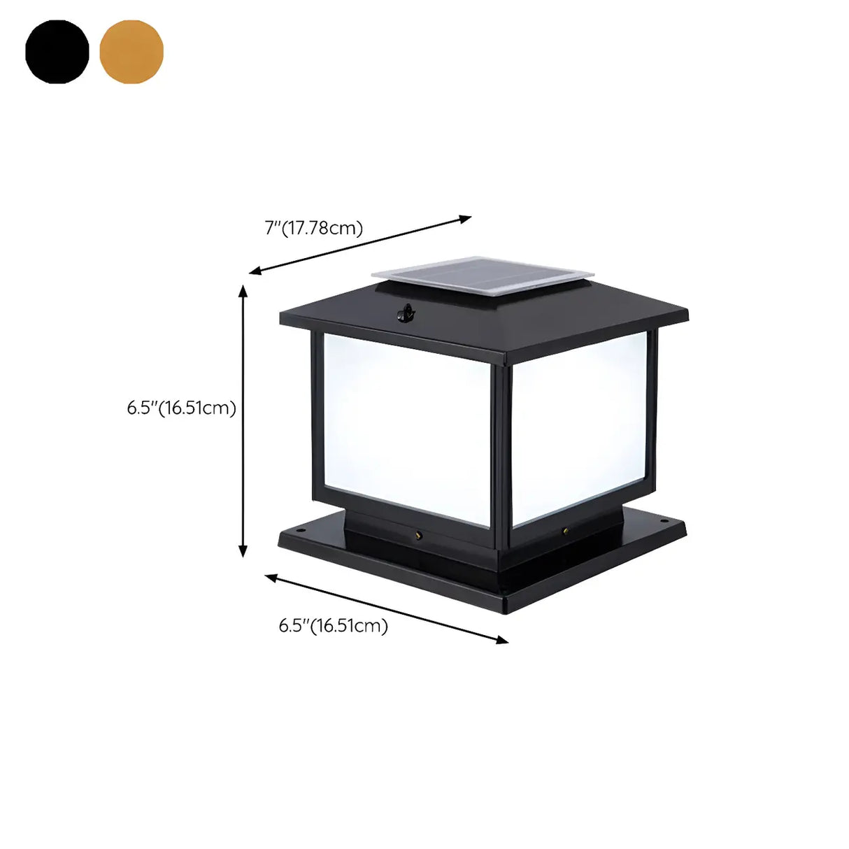 Simple Square Solar Garden Bamboo Decor Outdoor Lamp 