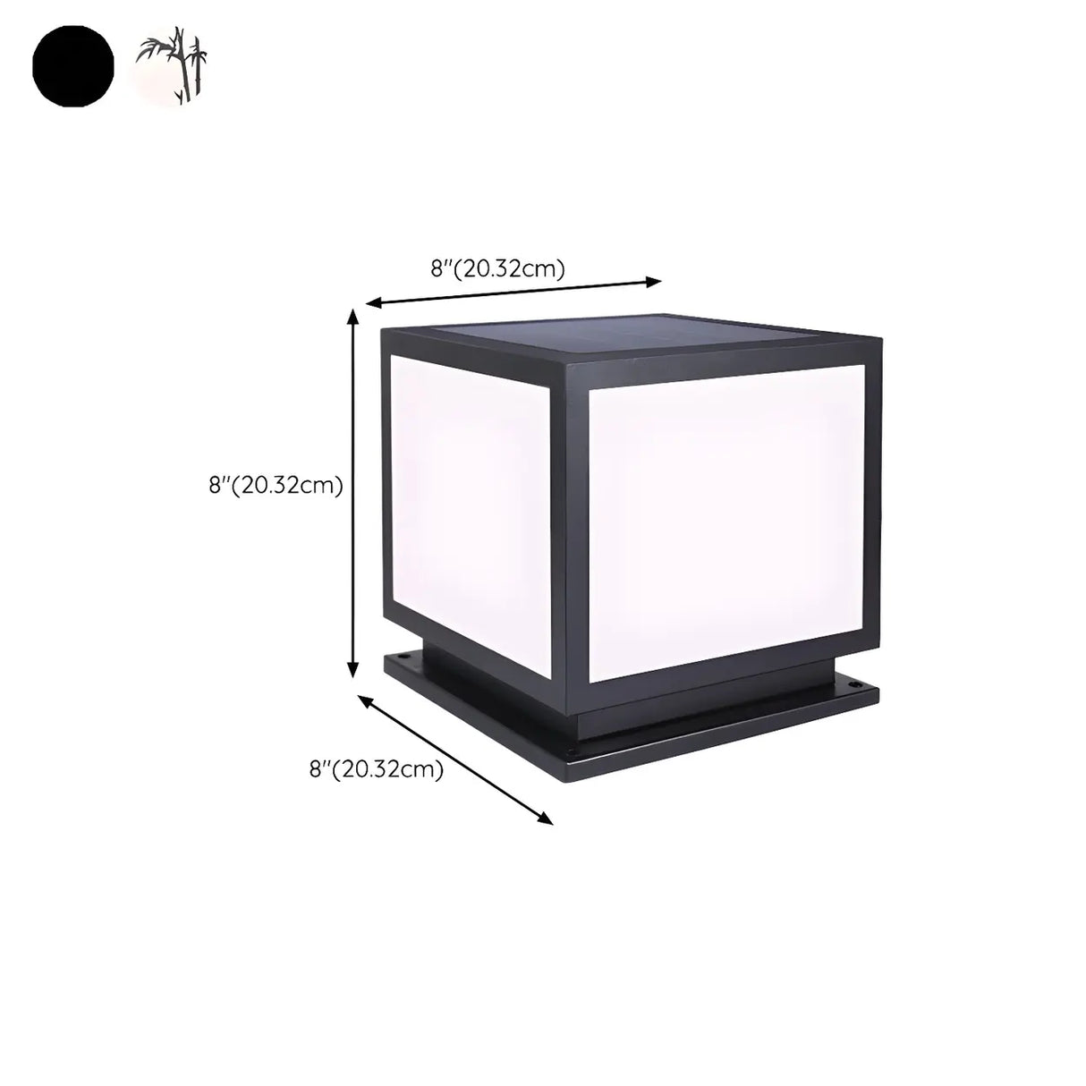 Simple Square Solar Garden Bamboo Decor Outdoor Lamp Image - 23