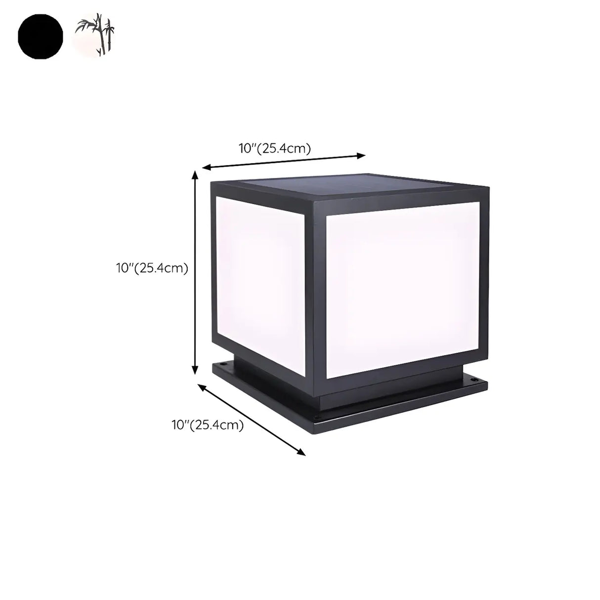 Simple Square Solar Garden Bamboo Decor Outdoor Lamp Image - 24