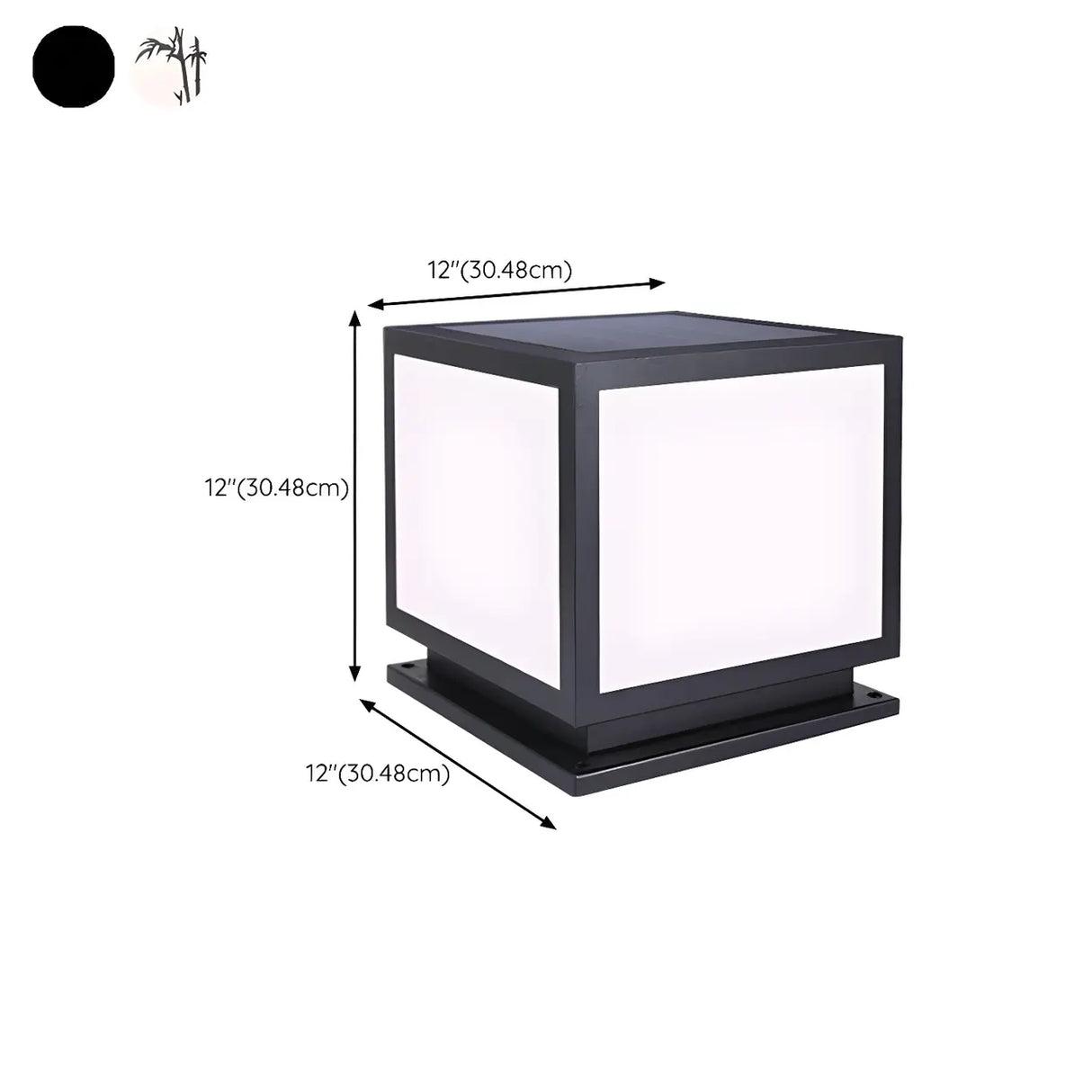 Simple Square Solar Garden Bamboo Decor Outdoor Lamp Image - 25