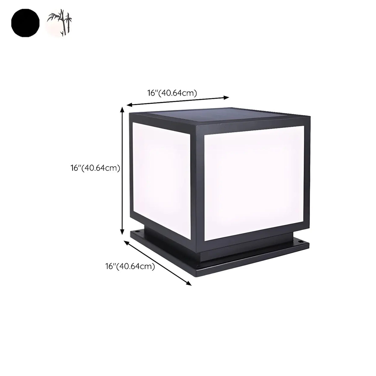 Simple Square Solar Garden Bamboo Decor Outdoor Lamp Image - 26