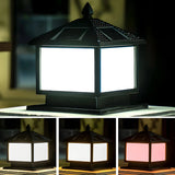 Simple Square Solar Metal Outdoor Patio Post Caps Light Image - 12