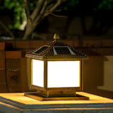 Simple Square Solar Metal Outdoor Patio Post Caps Light Image - 14