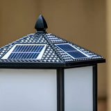 Simple Square Solar Metal Outdoor Patio Post Caps Light Image - 6