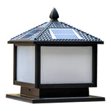 Simple Square Solar Metal Outdoor Patio Post Caps Light Image - 7