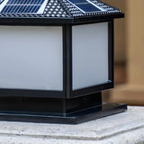 Simple Square Solar Metal Outdoor Patio Post Caps Light Image - 8