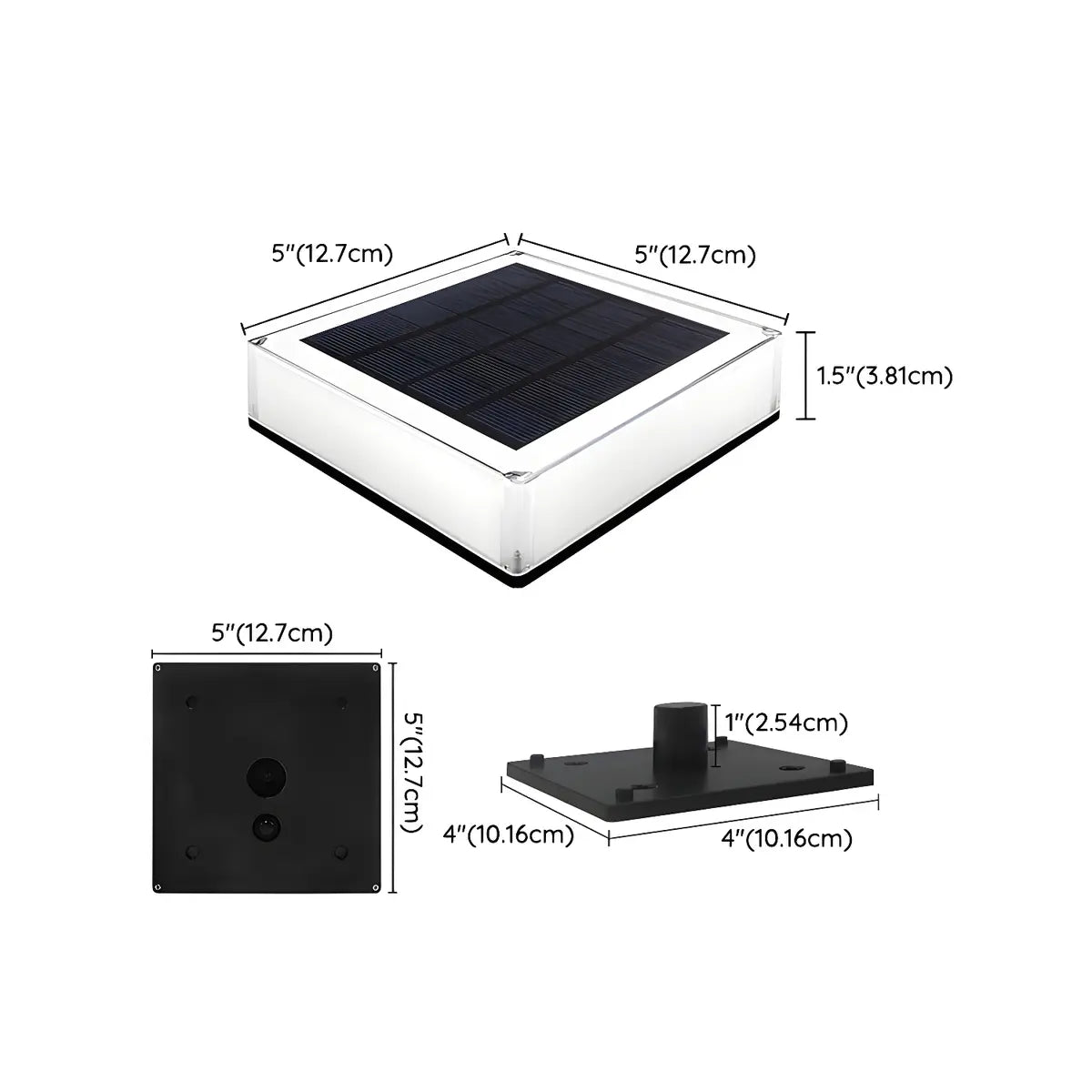 Simple Square Solar Outdoor Waterproof Post Caps Light 