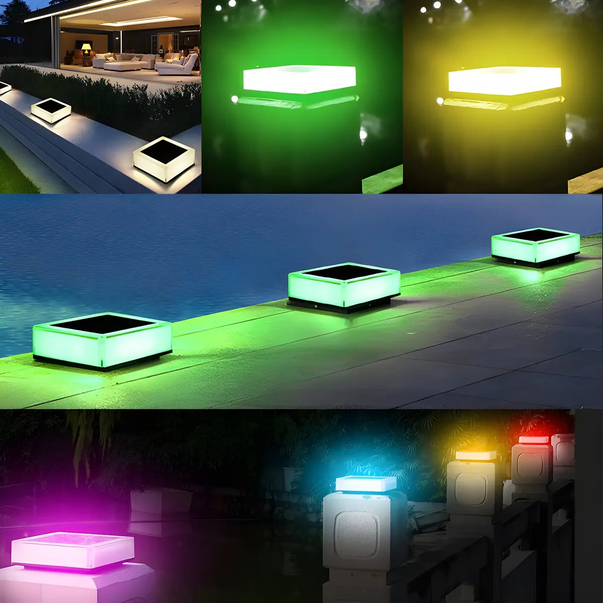 Simple Square Solar Outdoor Waterproof Post Caps Light Image - 6