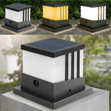 Simple Square Strip Decorative Metal Outdoor Post Lamp Image - 4