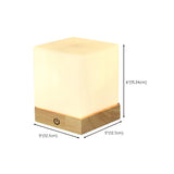 Simple Square Wooden Bedside Lamp with Touch Switch Image - 12