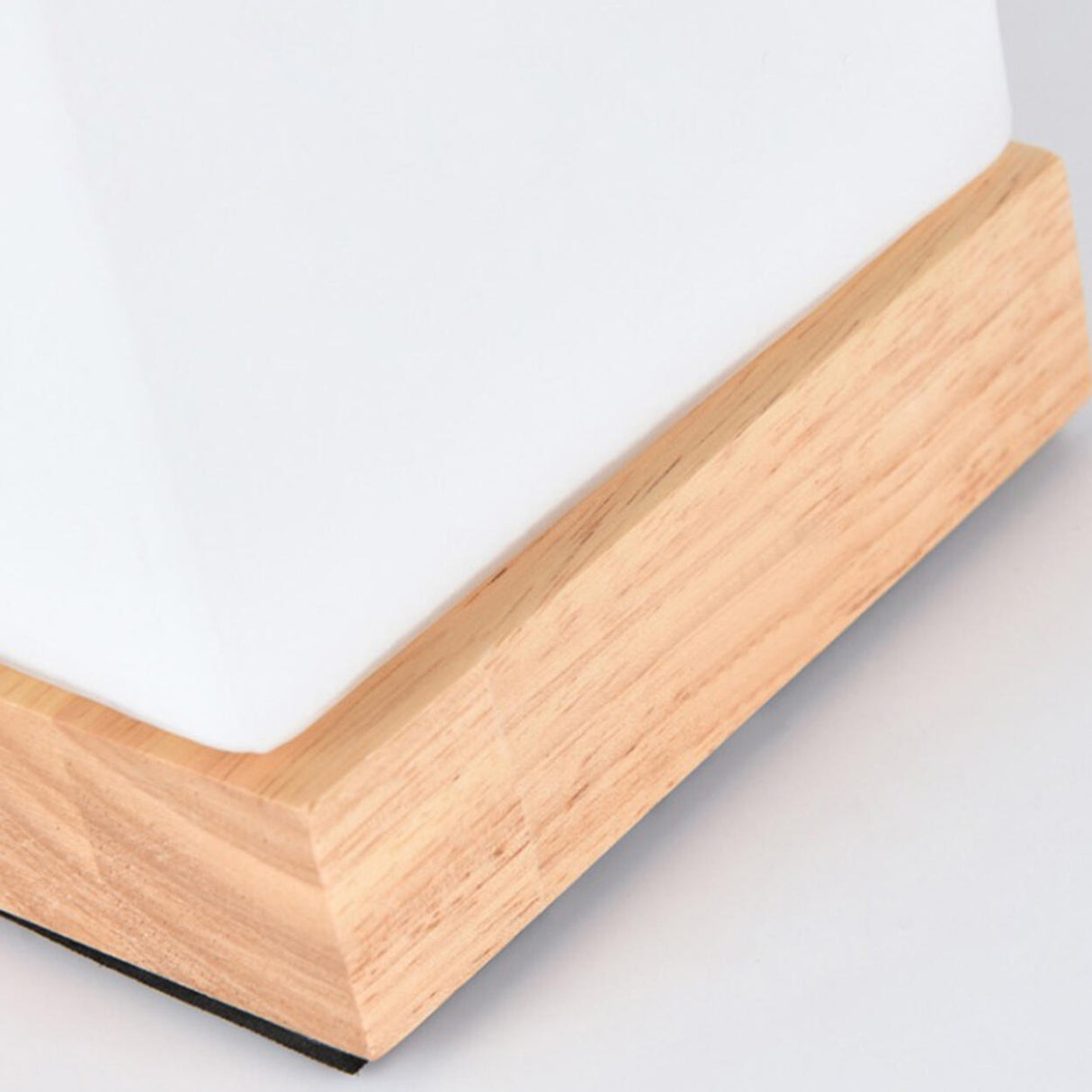 Simple Square Wooden Bedside Lamp with Touch Switch Image - 8