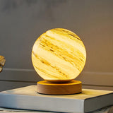 Simple Starry Planet Glass Bedroom Moon Table Lamp Image - 10