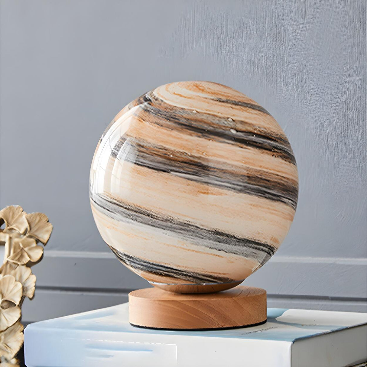 Simple Starry Planet Glass Bedroom Moon Table Lamp Image - 7