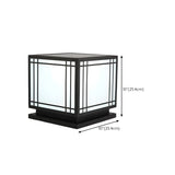 Simple Strip Decor Square Metal Outdoor Solar Post Lamp Image - 13