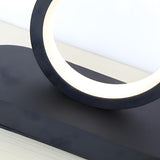 Simple Stylish Black Round 4 Lights LED Table Lamp Image - 9