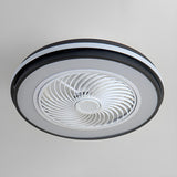 Simple Stylish Bladeless Flush Ceiling Fan with Light Image - 12