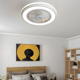 Simple Stylish Bladeless Flush Ceiling Fan with Light Image - 19